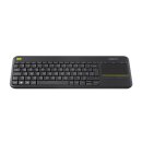 WIRELESS TOUCH KEYBOARD K400 PLUS BLACK (GERMAN) K400+ BLACK